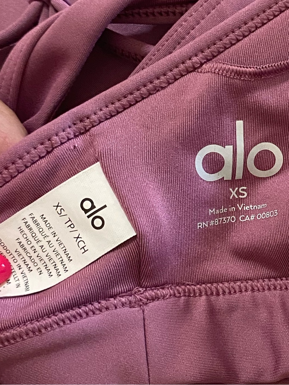 ALO Matching set Airlift Intrigue Sports Bra & Leggings RARE Color Mauve Size XS - Picture 9 of 15